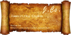 Jamnitzky Csaba névjegykártya