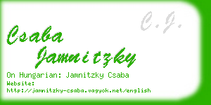 csaba jamnitzky business card